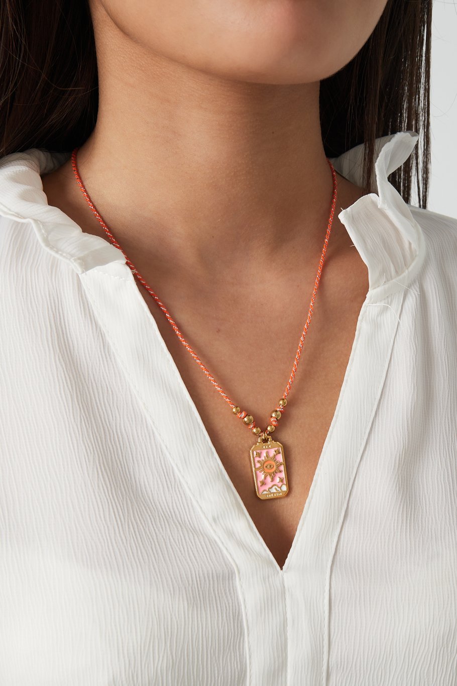 halskette mit eclipse-charm - orange/Goldfarbe Bild2
